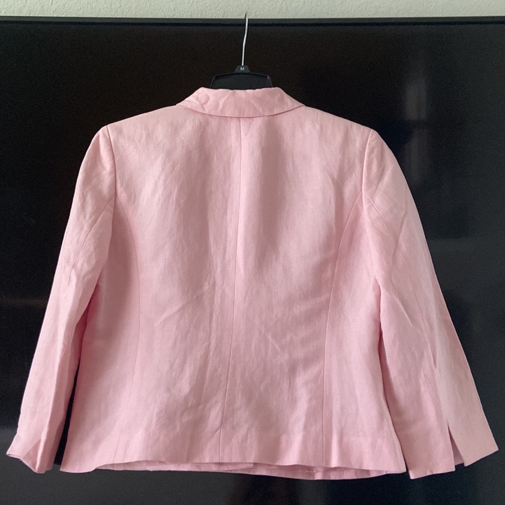 LINEN BLEND BLAZER PEA JACKET SEMI- CROPPED - Picture 3 of 10